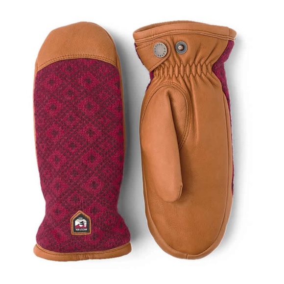 🔥🔥🔥HESTRA LUDVIKA MITTENS. Red/cork🔥🔥🔥 - Picture 2 of 4